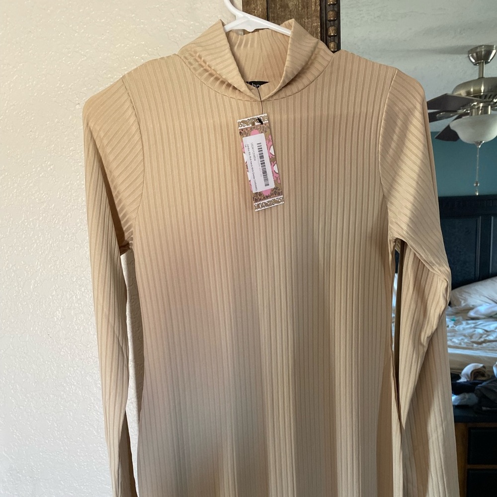 Fitted turtle neck maxi dress